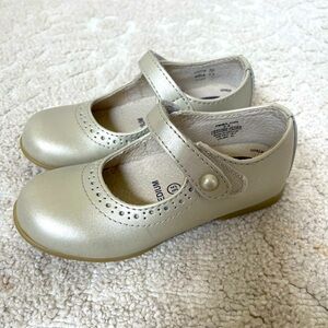 FOOTMATES GIRLS SHOES - EMMA MARY JANES - SOFT GOLD